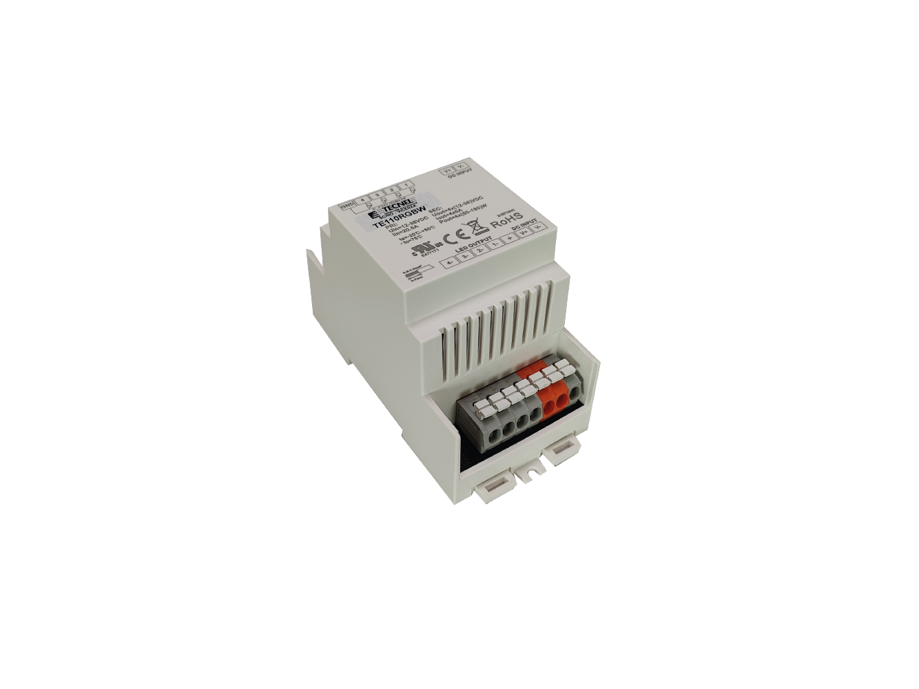 TE110RGBW - Dimmer STRIP LED  0/1-10Vcc RGBW 12-36Vcc 20A 3 Moduli DIN