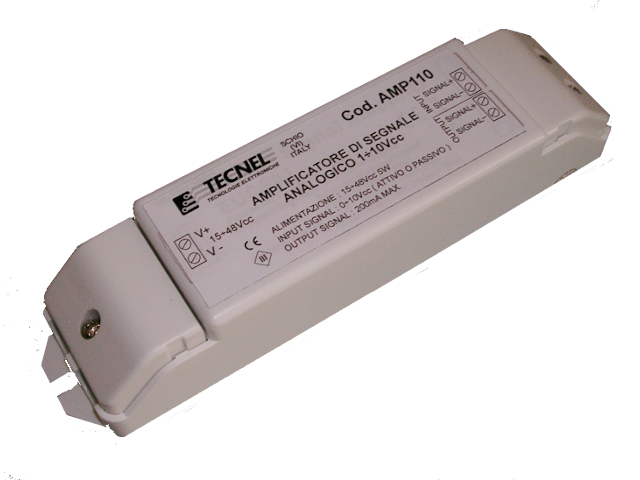 Amplificatore  0/1-10Vcc 200mA Alimentazione  15-48Vcc