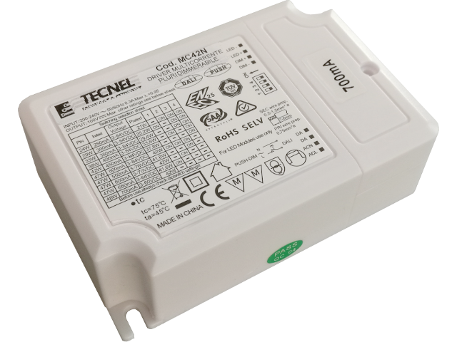MC42N110 - Driver LED CC programmabile 250-700mA 42W Dimmerabile 0/1-10V
