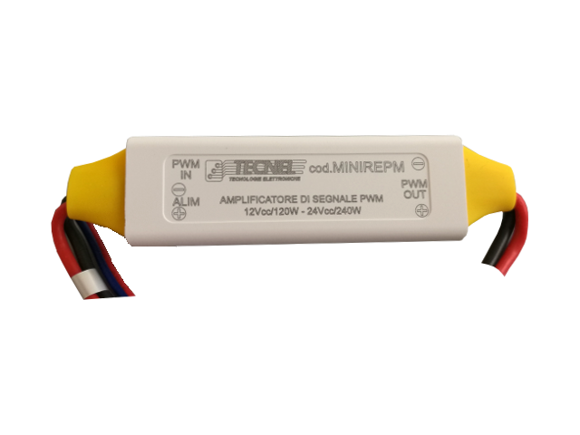 Mini Amplificatore STRIP LED Monocolore 12/24Vcc 120/240W