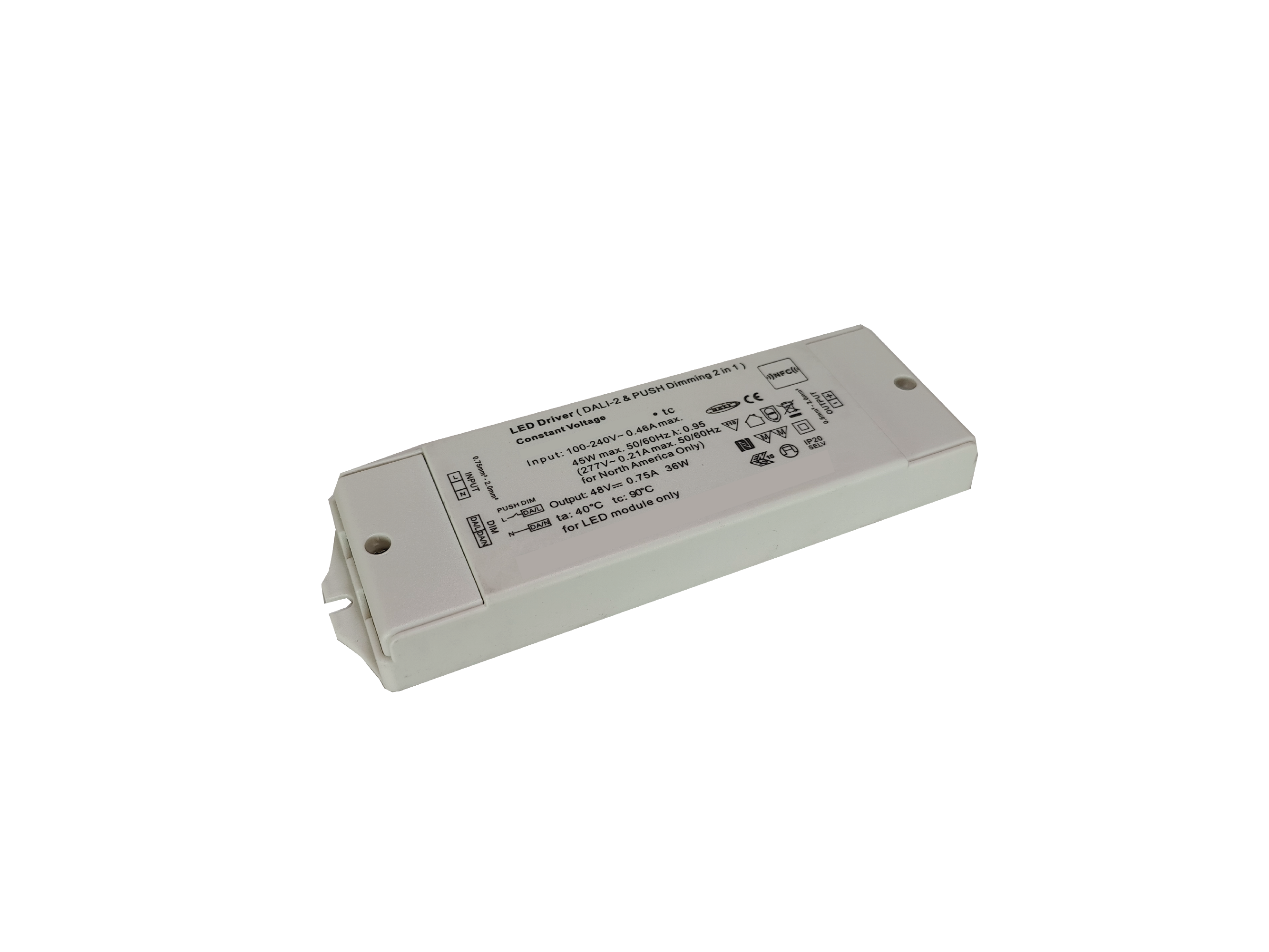 TE-36-48DALI20 - Alim. CV SLED 36W 48Vcc Dimm DALI IP20