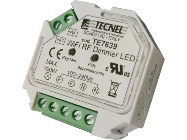 TE7639 - WiFi RF Dimmer LED Fondo scatola 4-200W 230V