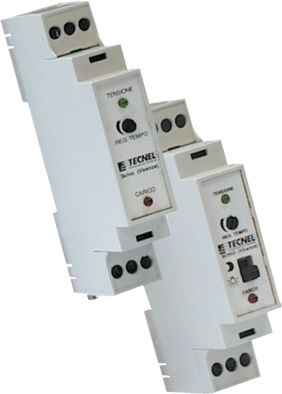 TE9714I - Timer Luce scale collegamento 3/4 fili 10A/230V+ Interruttore DIN 1 Modulo